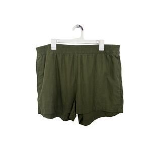 Old Navy Linen Blend Olive Green Shorts Size XL Coastal Beachy Nautical Vacation